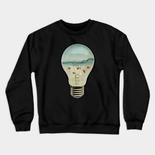 Goldfish in a lightbulb Crewneck Sweatshirt